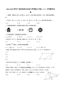 2024-2025学年广东省深圳市红桂中学等校九年级（上）开学数学试卷（含答案）