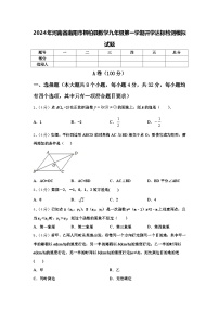 2024年河南省南阳市桐柏县数学九年级第一学期开学达标检测模拟试题【含答案】