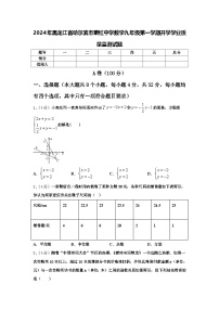 2024年黑龙江省哈尔滨市萧红中学数学九年级第一学期开学学业质量监测试题【含答案】