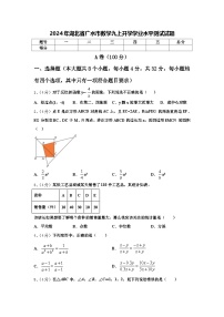 2024年湖北省广水市数学九上开学学业水平测试试题【含答案】