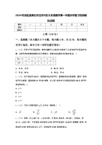 2024年湖北省黄石市白沙片区九年级数学第一学期开学复习检测模拟试题【含答案】