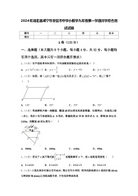 2024年湖北省咸宁市赤壁市中学小数学九年级第一学期开学综合测试试题【含答案】