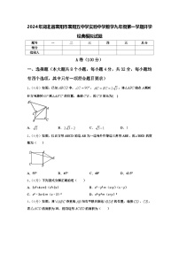 2024年湖北省襄阳市襄阳五中学实验中学数学九年级第一学期开学经典模拟试题【含答案】