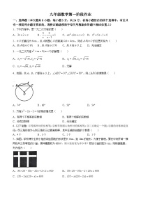 江苏省宿迁市宿豫区宿豫城区联考2024-2025学年九年级上学期9月月考数学试题(无答案)