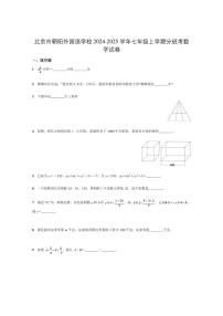 [数学]北京市朝阳外国语学校2024～2025学年七年级上学期开学分班考试卷(有答案)