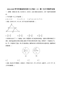 2024-2025学年河南省郑州四中九年级（上）第一次月考数学试卷（含解析）