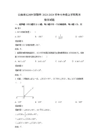 【数学】云南省红河州弥勒市2023-2024学年七年级上学期期末试题（解析版）