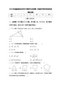 2024年湖南省怀化市洪江市数学九年级第一学期开学教学质量检测模拟试题【含答案】