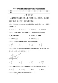 2024年湖南省娄底市名校数学九上开学质量检测试题【含答案】