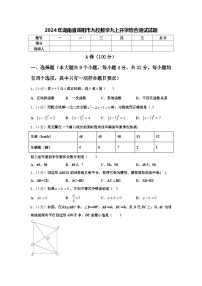 2024年湖南省岳阳市九校数学九上开学综合测试试题【含答案】