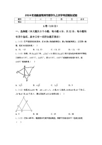 2024年湖南省株洲市数学九上开学考试模拟试题【含答案】