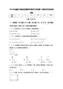 2024年湖南长沙雨花区雅境中学数学九年级第一学期开学达标检测试题【含答案】