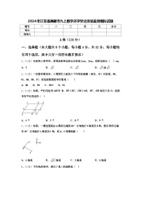 2024年江苏省高邮市九上数学开学学业质量监测模拟试题【含答案】