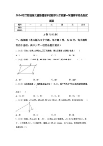 2024年江苏省连云港外国语学校数学九年级第一学期开学综合测试试题【含答案】