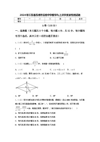 2024年江苏省苏州市实验中学数学九上开学质量检测试题【含答案】