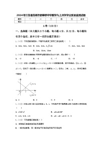 2024年江苏省苏州市新草桥中学数学九上开学学业质量监测试题【含答案】