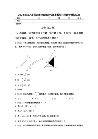 2024年江苏省宜兴市外国语学校九上数学开学联考模拟试题【含答案】