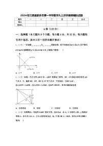 2024年江西省新余市第一中学数学九上开学调研模拟试题【含答案】