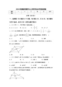 2024年那曲市数学九上开学学业水平测试试题【含答案】