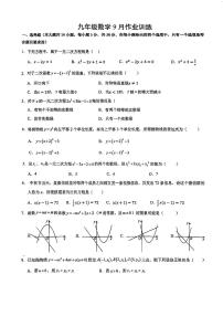 广东省广州市广东番禺中学附属学校2024_2025学年九年级上学期九月月考数学试卷