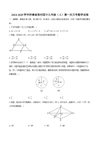 2024-2025学年河南省郑州四中九年级（上）第一次月考数学试卷（含解析）