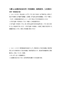 中考数学复习重难题型真题再现(全国通用)专题10函数的实际应用(利润最值、抛物线型、几何图形)特训(原卷版+解析)