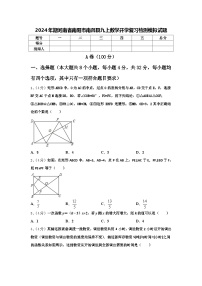 2024年期河南省南阳市南召县九上数学开学复习检测模拟试题【含答案】