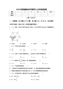 2024年青海省重点中学数学九上开学监测试题【含答案】