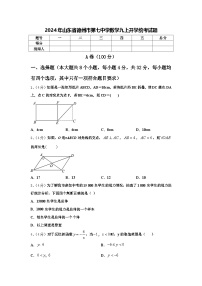 2024年山东省德州市第七中学数学九上开学统考试题【含答案】