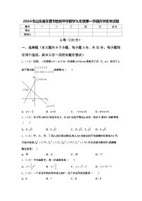 2024年山东省东营市胜利中学数学九年级第一学期开学统考试题【含答案】