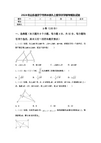 2024年山东省济宁市泗水县九上数学开学联考模拟试题【含答案】