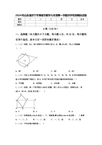 2024年山东省济宁市邹城市数学九年级第一学期开学检测模拟试题【含答案】