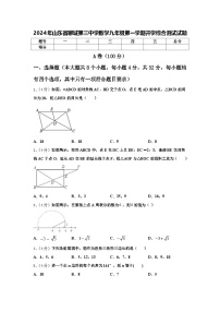 2024年山东省聊城第三中学数学九年级第一学期开学综合测试试题【含答案】