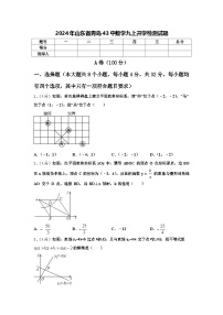 2024年山东省青岛43中数学九上开学检测试题【含答案】