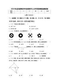 2024年山东省青岛市市北区数学九上开学质量跟踪监视试题【含答案】