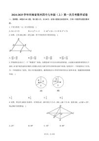 [数学]2024～2025学年河南省郑州四中九年级(上)第一次月考试卷(有答案)