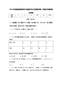 2024年陕西省陕西师范大附属中学九年级数学第一学期开学调研模拟试题【含答案】