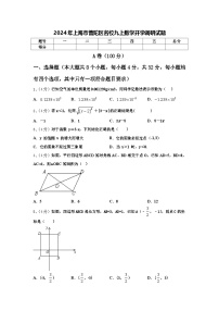 2024年上海市普陀区名校九上数学开学调研试题【含答案】