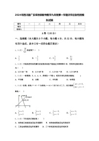 2024年四川省广安岳池县联考数学九年级第一学期开学达标检测模拟试题【含答案】