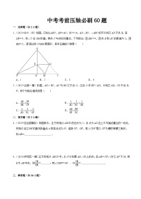 中考数学考前必刷题型突破方案(安徽专版)中考考前压轴必刷60题特训(原卷版+解析)