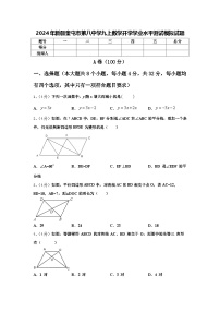 2024年新疆奎屯市第八中学九上数学开学学业水平测试模拟试题【含答案】