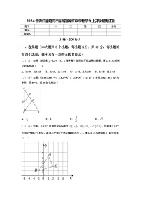 2024年浙江省绍兴市越城区袍江中学数学九上开学经典试题【含答案】