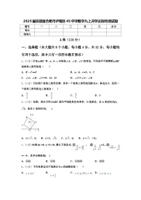 2025届安徽省合肥市庐阳区45中学数学九上开学达标检测试题【含答案】