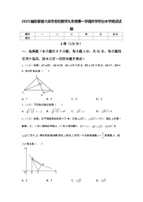 2025届安徽省六安市名校数学九年级第一学期开学学业水平测试试题【含答案】