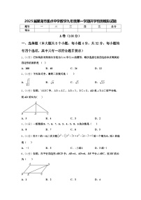 2025届巢湖市重点中学数学九年级第一学期开学检测模拟试题【含答案】