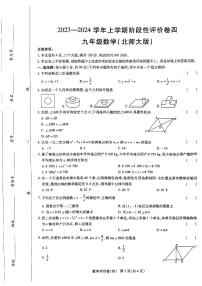 2023-2024学年河南省周口市项城市九年级（上）段考数学试卷（四）