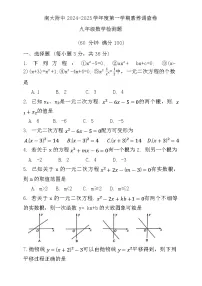 天津市南开大学附属中学2024-2025学年九年级上学期第一次月考数学试卷