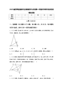 2025届甘肃省酒泉市瓜州县数学九年级第一学期开学教学质量检测模拟试题【含答案】