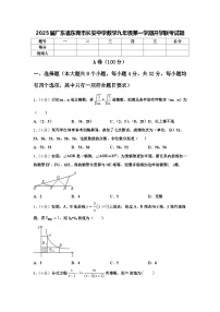 2025届广东省东莞市长安中学数学九年级第一学期开学联考试题【含答案】