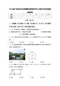 2025届广东省中学山市黄圃镇马新初级中学九上数学开学质量跟踪监视试题【含答案】